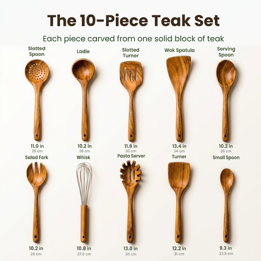 Heartwood Teak Utensil Set