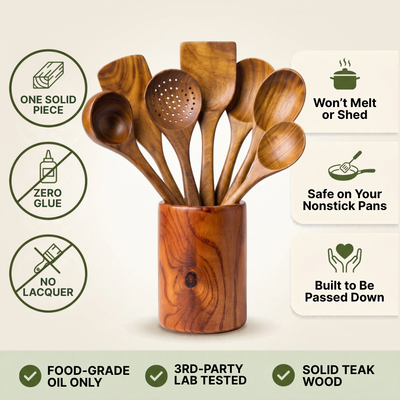 Heartwood Teak Utensil Set