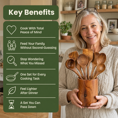 Heartwood Teak Utensil Set