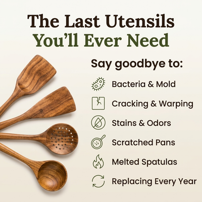 Heartwood Teak Utensil Set